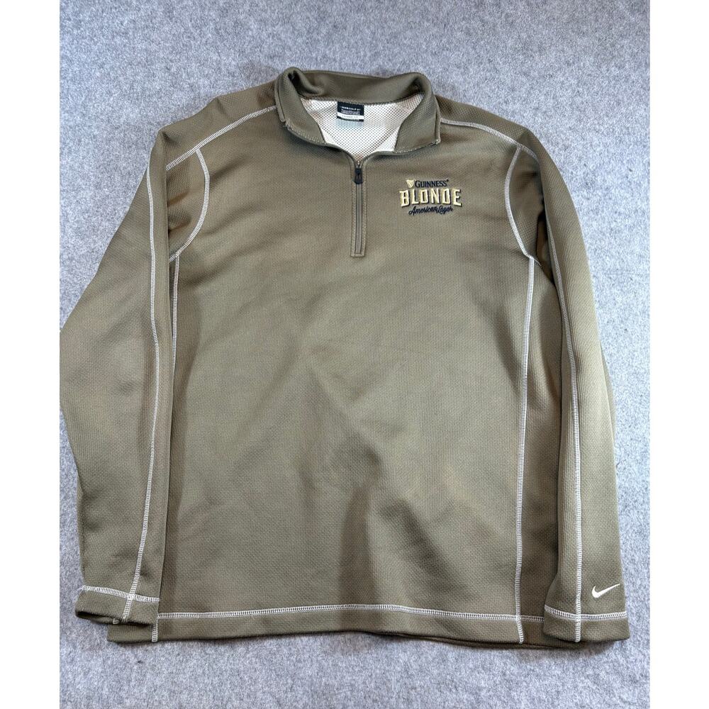 Nike Golf Mens 1/4 Zip Pullover Green Therma Fit Guinness Blonde Performance XL
